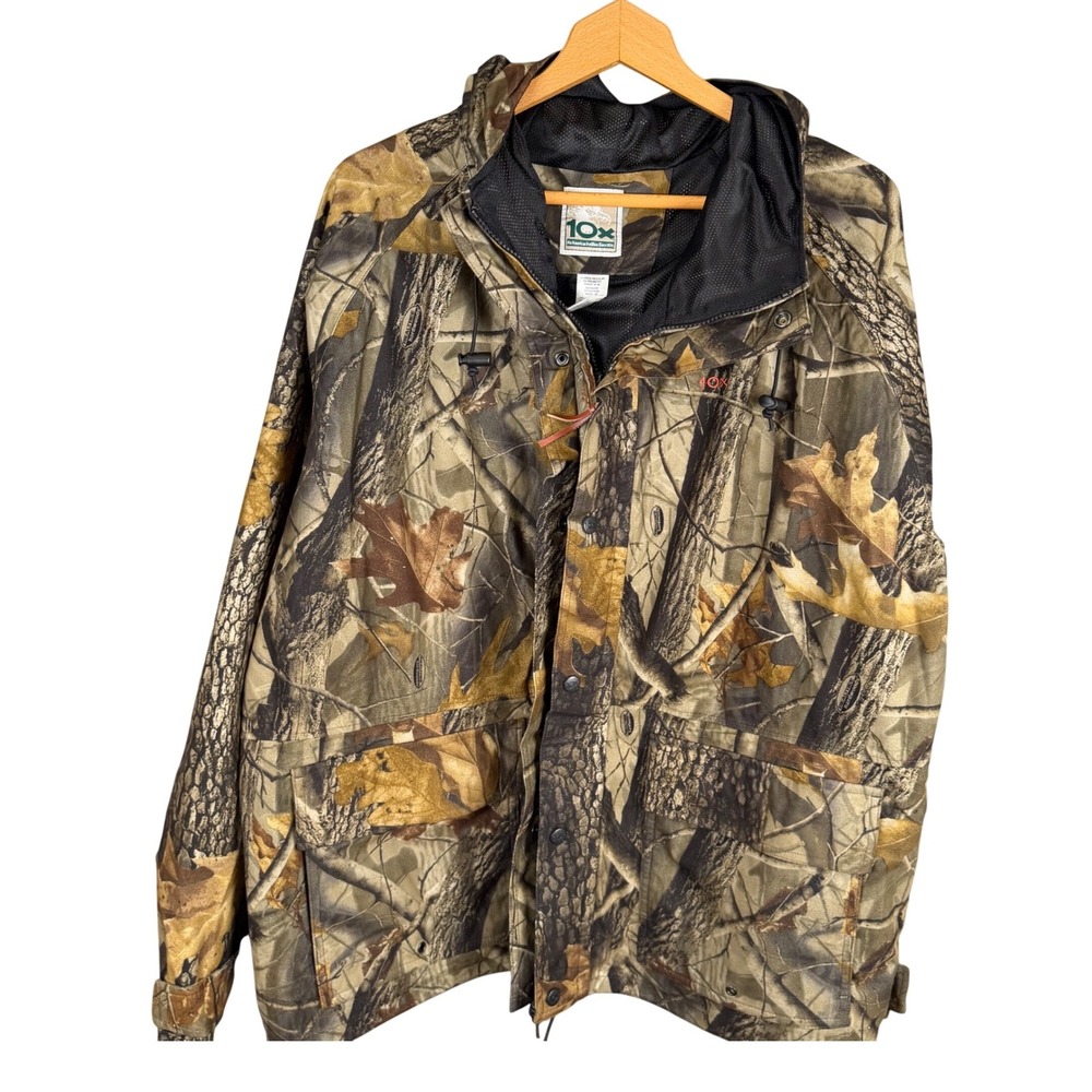 10x Mens Realtree Hardwoods Camo Jacket Hooded Hunting Coat XL X32080HW